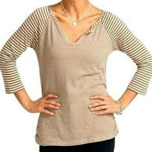 FRESH PRODUCE Jacqueline Stripe Top Desert Brown